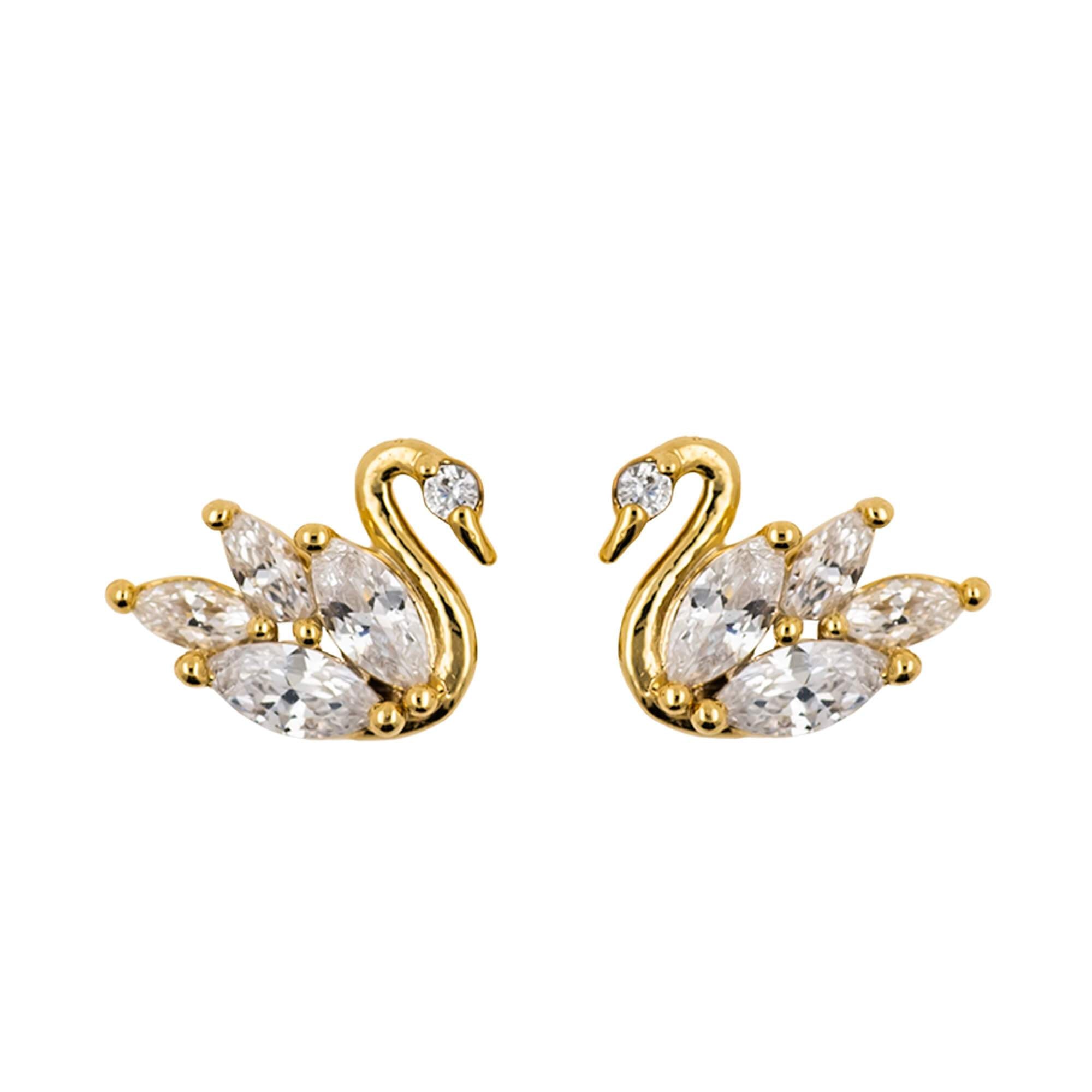 Beautiful Vintage Swarovski Swan Crystal Earrings - Ruby Lane