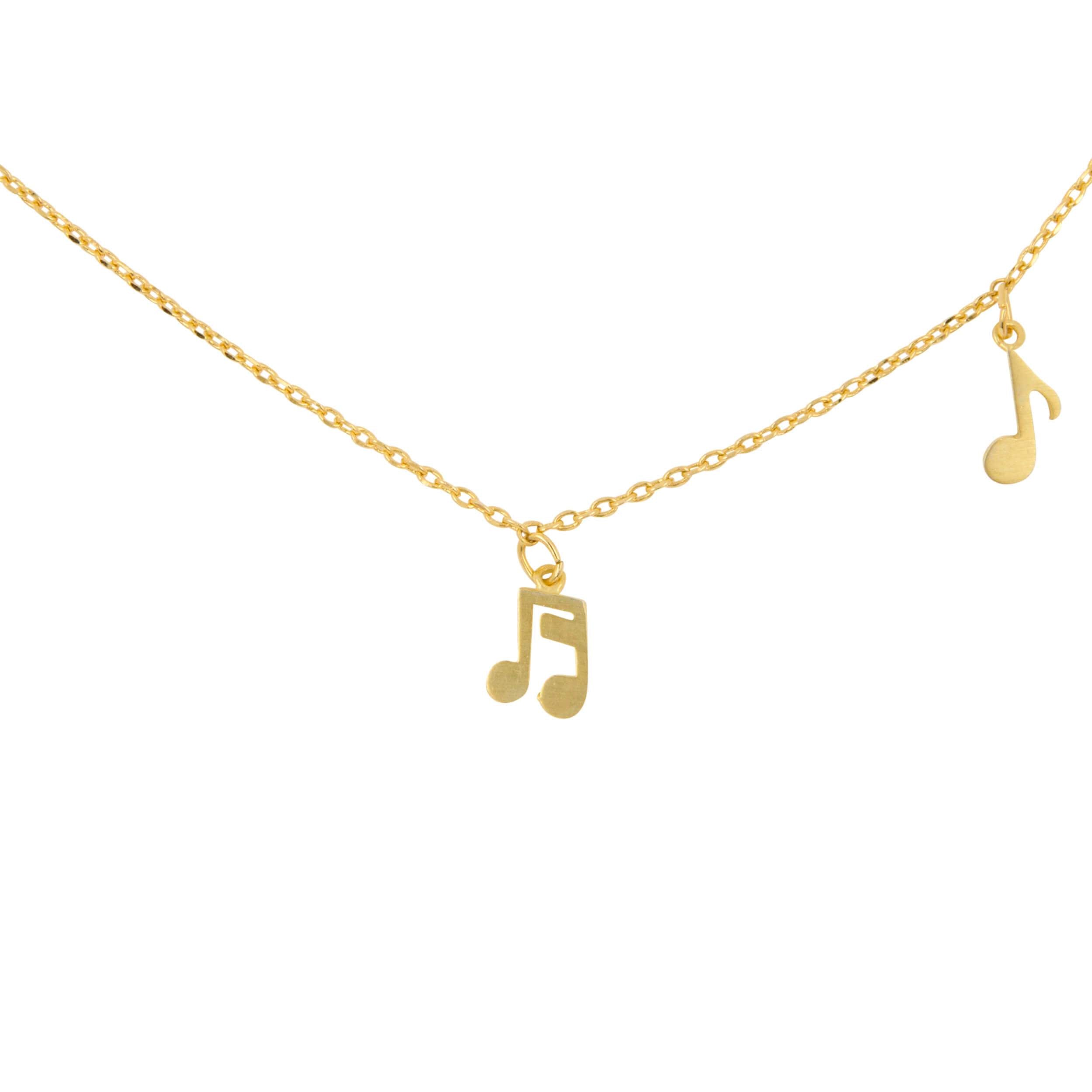 Gold Plated Music Note Necklace | Lily Charmed