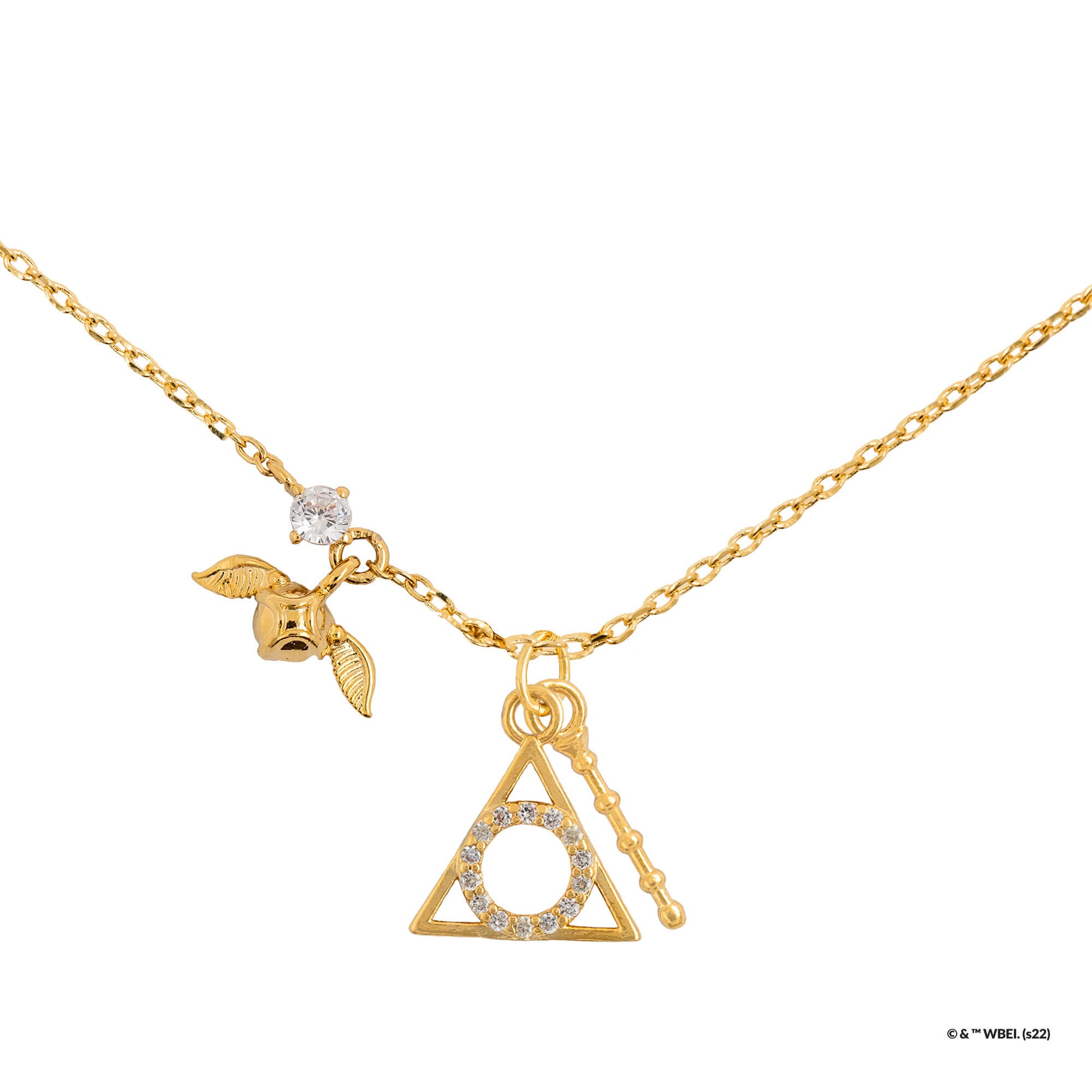 Amazon.com: HARRY POTTER Wizarding World Deathly Hallows Necklace, Potter  Medallion Pendant, Flash Plated, 16+2